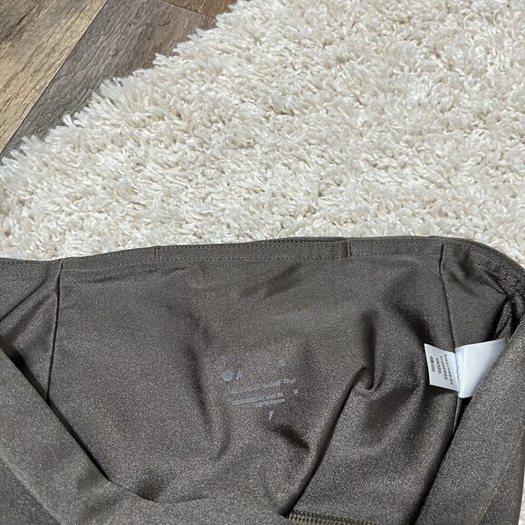 Athleta Small Coffee House Brown Metallic Elation Shine High Waisted Leggings - Picture 6 of 8